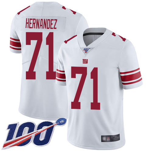 Men New York Giants #71 Will Hernandez White Vapor Untouchable Limited Player 100th Season Football NFL Jersey